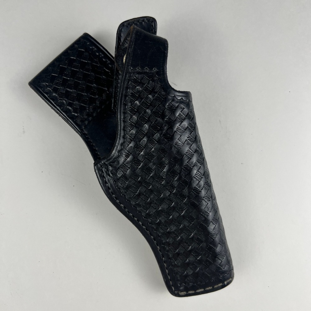 Don Hume Holster H286 No. 14 Black Leather Basketweave Thumb Break Vintage